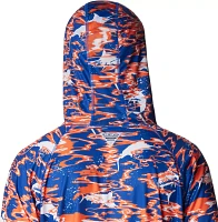 Columbia Men's Florida Gators Blue PFG Super Terminal Tackle Long Sleeve Hooded T-Shirt