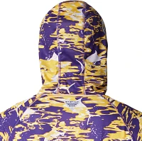 Columbia Men's LSU Tigers Purple PFG Super Terminal Tackle Long Sleeve Hooded T-Shirt