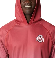 Columbia Men's Ohio State Buckeyes Scarlet PFG Super Terminal Tackle Long Sleeve Hooded T-Shirt