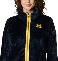 Columbia Women's Michigan Wolverines Blue Fire Side Sherpa Full-Zip Jacket