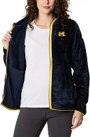 Columbia Women's Michigan Wolverines Blue Fire Side Sherpa Full-Zip Jacket