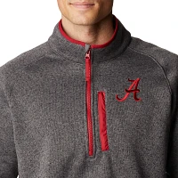 Columbia Men's Alabama Crimson Tide Grey Canyon Point 1/2 Zip Pullover Fleece Jacket