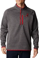 Columbia Men's Alabama Crimson Tide Grey Canyon Point 1/2 Zip Pullover Fleece Jacket