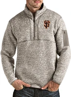 Antigua Men's San Francisco Giants Oatmeal Fortune Half-Zip Pullover