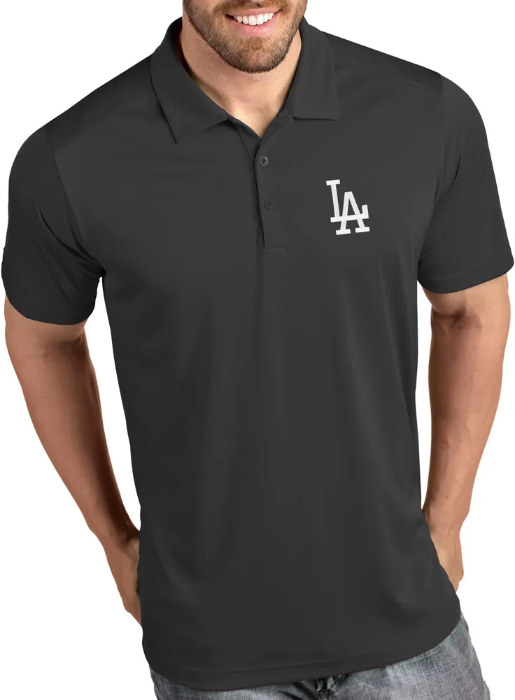 Antigua Men's Los Angeles Dodgers Tribute Grey Performance  Polo