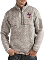 Antigua Men's New York Mets Oatmeal Fortune Half-Zip Pullover