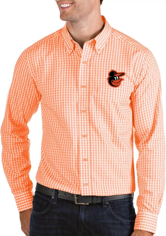 Baltimore Orioles Antigua Compression Long Sleeve Button-Down