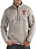 Antigua Men's Texas Rangers Oatmeal Fortune Half-Zip Pullover