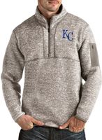 Antigua Men's Kansas City Royals Oatmeal Fortune Half-Zip Pullover