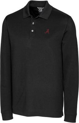 Cutter & Buck Men's Alabama Crimson Tide Advantage Long Sleeve Black Polo