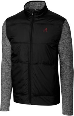 Cutter & Buck Men's Alabama Crimson Tide Stealth Full-Zip Black Jacket