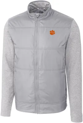 Cutter & Buck Men's Clemson Tigers Grey Stealth Full-Zip Jacket