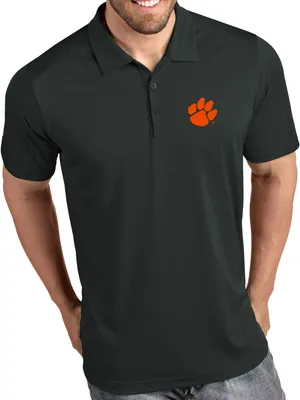 Antigua Men's Clemson Tigers Grey Tribute Performance Polo