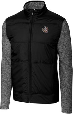 Cutter & Buck Men's Florida State Seminoles Stealth Full-Zip Black Jacket