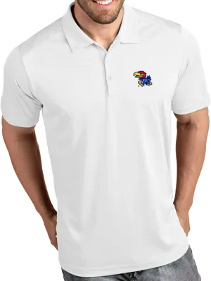 Antigua Men's Kansas Jayhawks Tribute Performance White Polo