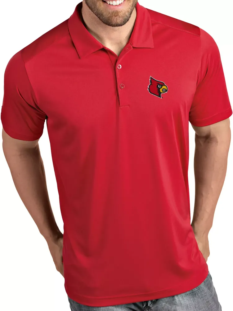 Antigua Men's Louisville Cardinals Cardinal Red Tribute Performance Polo