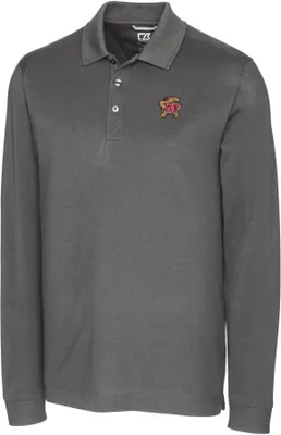 Cutter & Buck Men's Maryland Terrapins Grey Advantage Long Sleeve Polo
