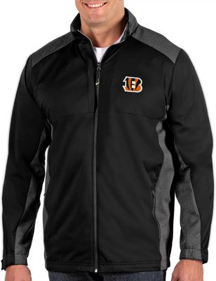 Men's Antigua Charcoal Cincinnati Bengals Victory Full-Zip Hoodie