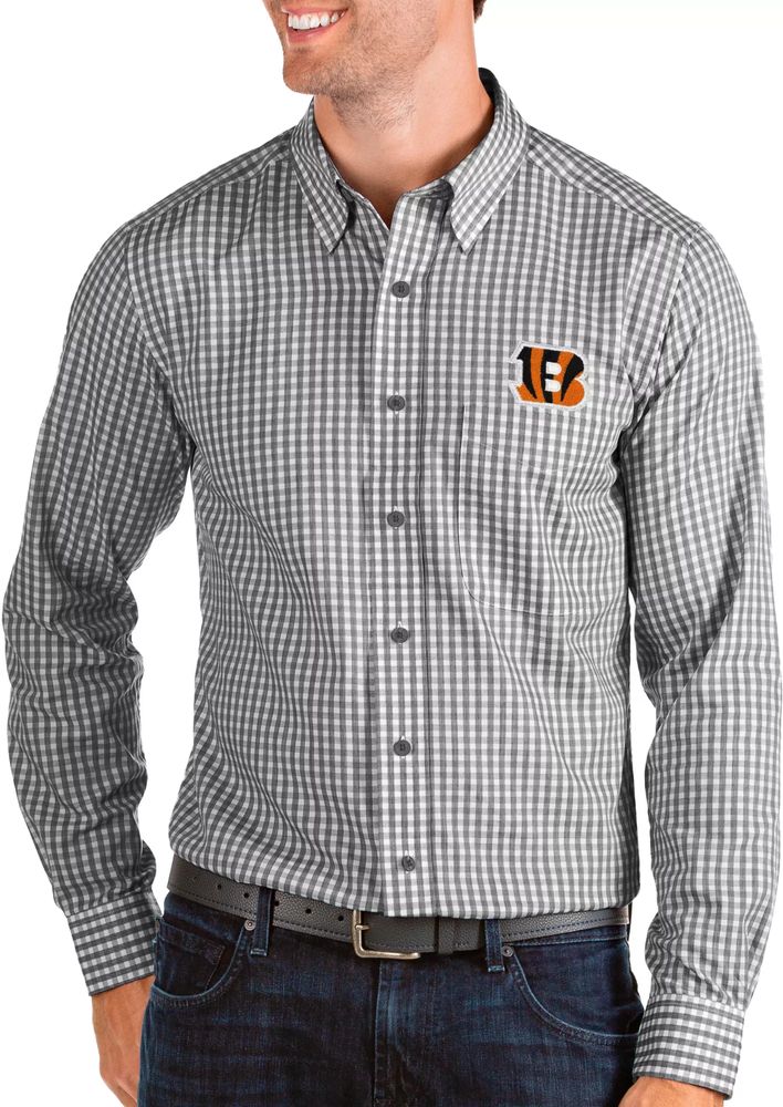 NFL Team Apparel Cincinnatti Bengals Plaid Collar Button Shirt