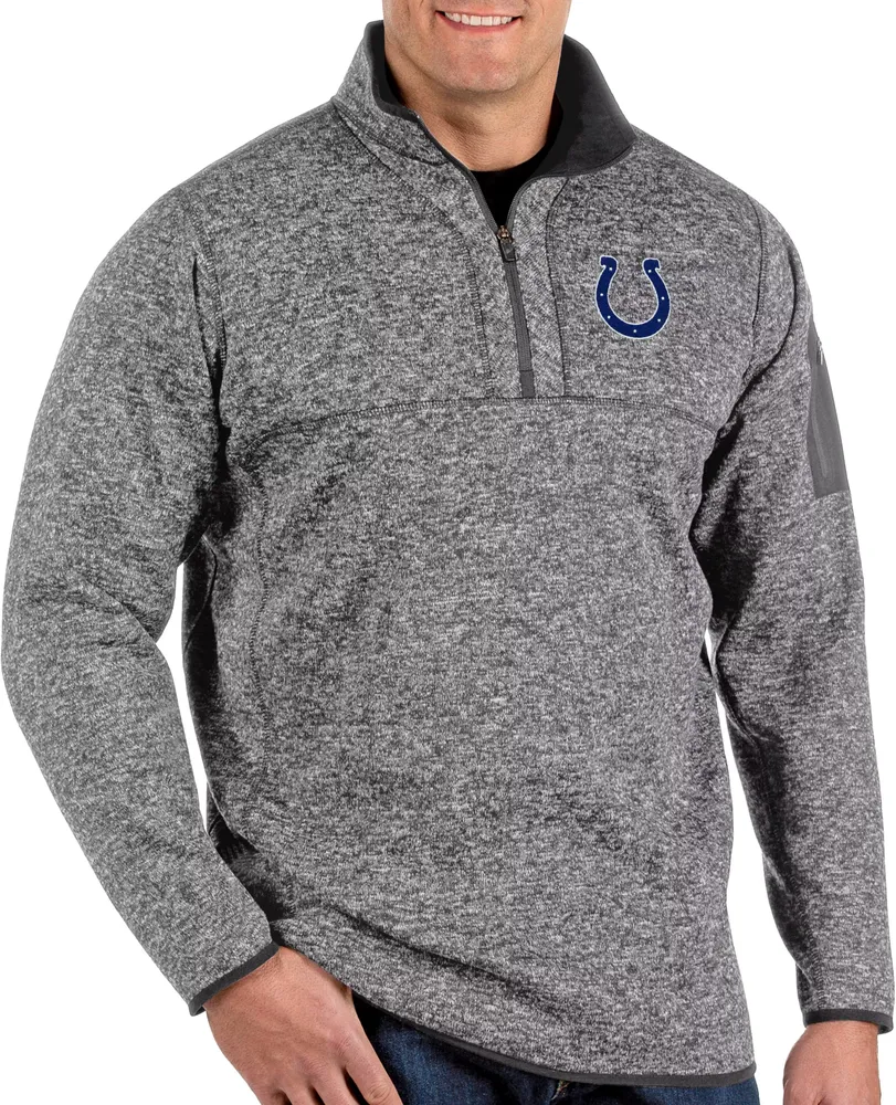 Antigua Men's Indianapolis Colts Fortune Quarter-Zip Pullover