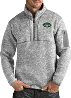 Antigua Men's New York Jets Fortune Heather Grey Pullover Jacket