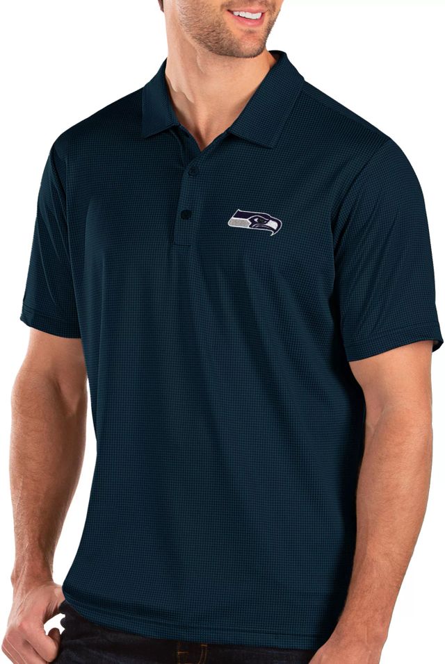 Dick's Sporting Goods Antigua Men's Seattle Seahawks Esteem White/Silver  Polo