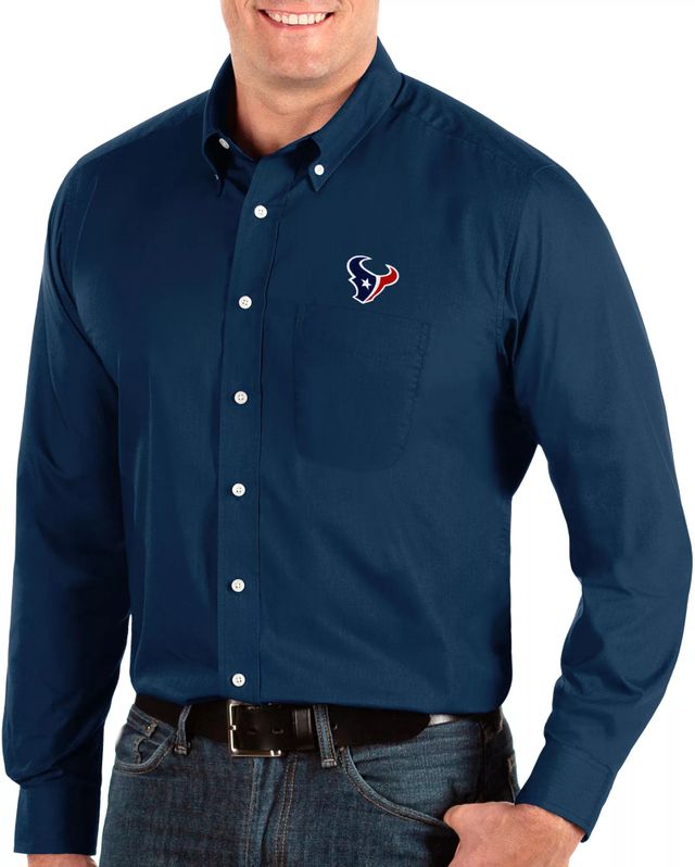 Lids Dallas Cowboys Antigua Structure Button-Down Long Sleeve Shirt - Navy