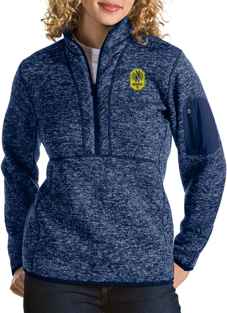 Antigua Women's Nashville SC Fortune Navy Quarter-Zip Pullover