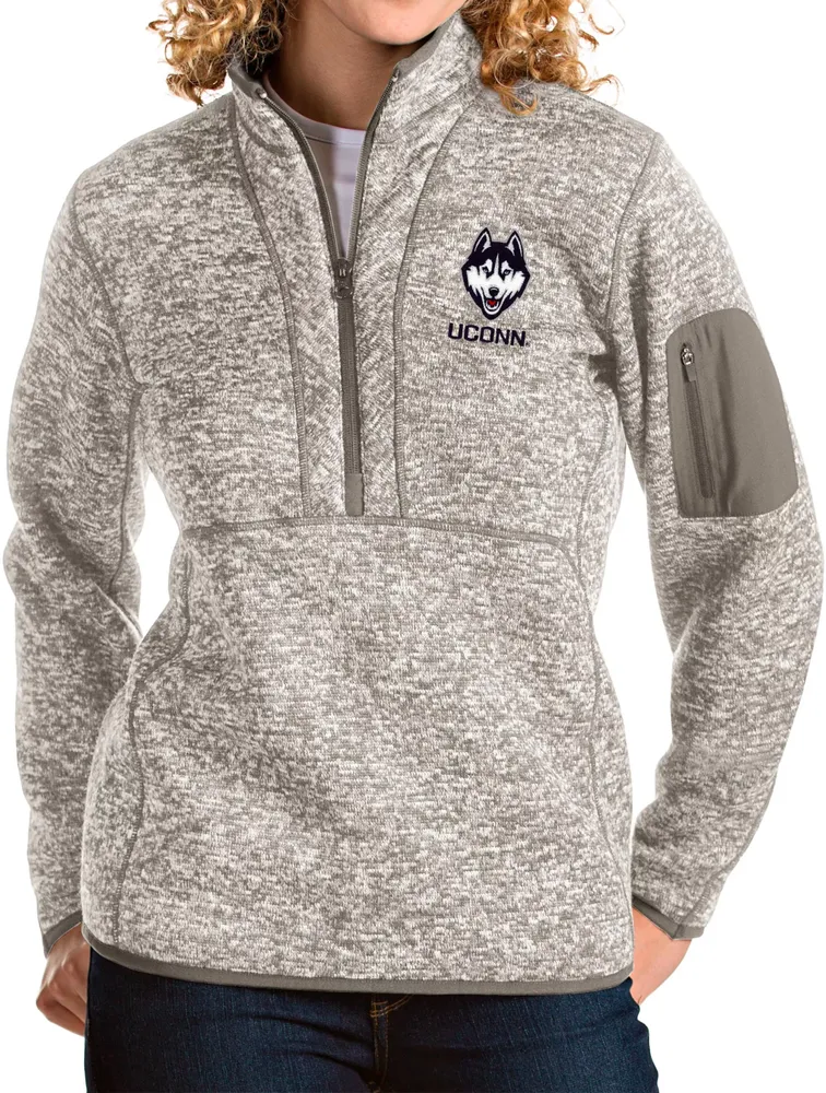 Antigua Women's UConn Huskies Oatmeal Fortune Pullover Jacket