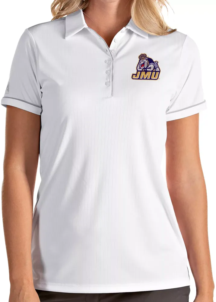 Antigua Women's James Madison Dukes Salute Performance White Polo