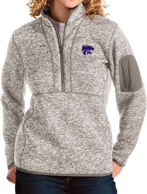 Antigua Women's Kansas State Wildcats Oatmeal Fortune Pullover Jacket