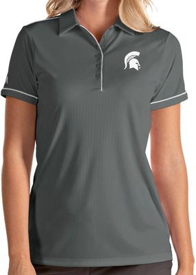 Antigua Women's Michigan State Spartans Grey Salute Performance Polo