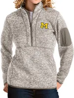 Antigua Women's Michigan Wolverines Oatmeal Fortune Pullover Jacket