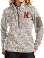 Antigua Women's Maryland Terrapins Oatmeal Fortune Pullover Jacket