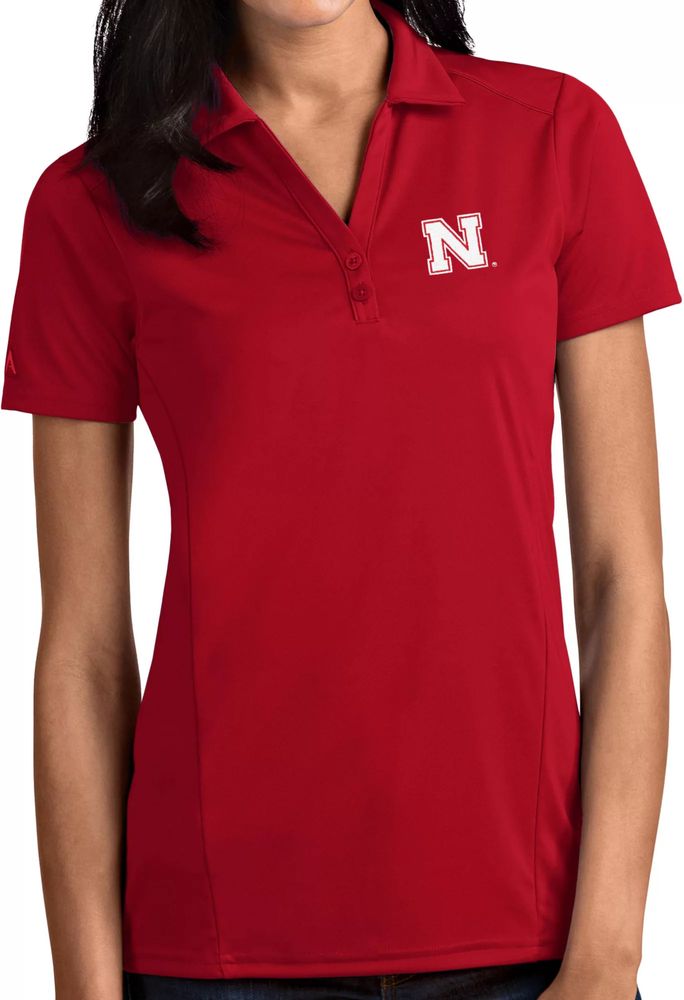 Antigua Women's Nebraska Cornhuskers Scarlet Tribute Performance Polo