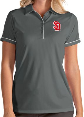 Antigua Women's South Dakota Coyotes Grey Salute Performance Polo