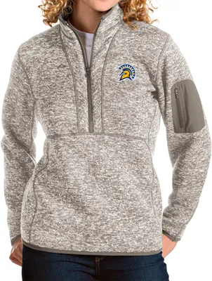 Antigua Women's San Jose State  Spartans Oatmeal Fortune Pullover Jacket