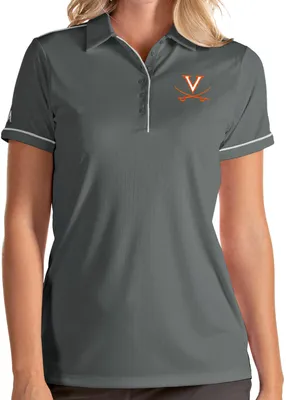 Antigua Women's Virginia Cavaliers Grey Salute Performance Polo