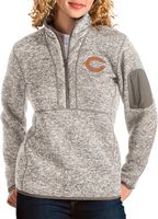 Antigua Women's Chicago Bears Fortune Quarter-Zip Oatmeal Pullover