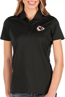 Antigua Women's Kansas City Chiefs Balance Black Polo