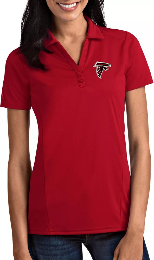 Women's Antigua White Atlanta Falcons Throwback Logo Sleeveless Tribute Polo Size: Medium