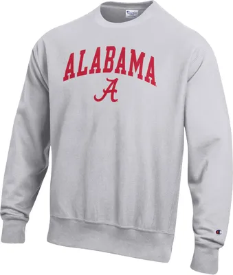 Champion Men's Alabama Crimson Tide Grey Reverse Weave Crew Sweatshirt