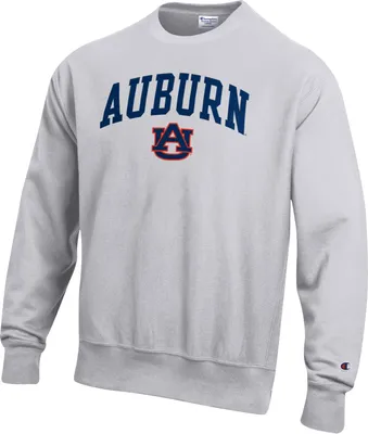 Champion Men's Auburn Tigers Grey Reverse Weave Crew Sweatshirt