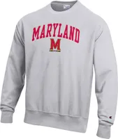 Champion Men's Maryland Terrapins Grey Reverse Weave Crew Sweatshirt