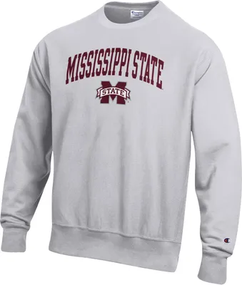 Champion Men's Mississippi State Bulldogs Grey Reverse Weave Crew Sweatshirt