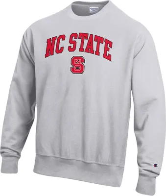 Champion Men's NC State Wolfpack Grey Reverse Weave Crew Sweatshirt