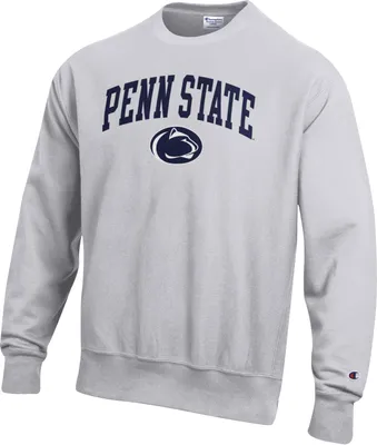 Champion Men's Penn State Nittany Lions Grey Reverse Weave Crew Sweatshirt