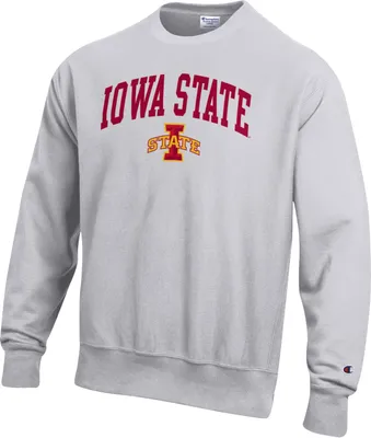 Champion Men's Iowa State Cyclones Grey Reverse Weave Crew Sweatshirt