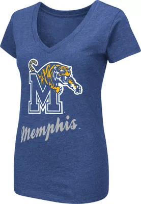 Colosseum Women's Memphis Tigers Blue Dual Blend V-Neck T-Shirt