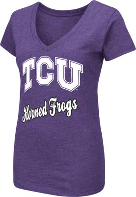 Colosseum Women's TCU Horned Frogs Purple Dual Blend V-Neck T-Shirt